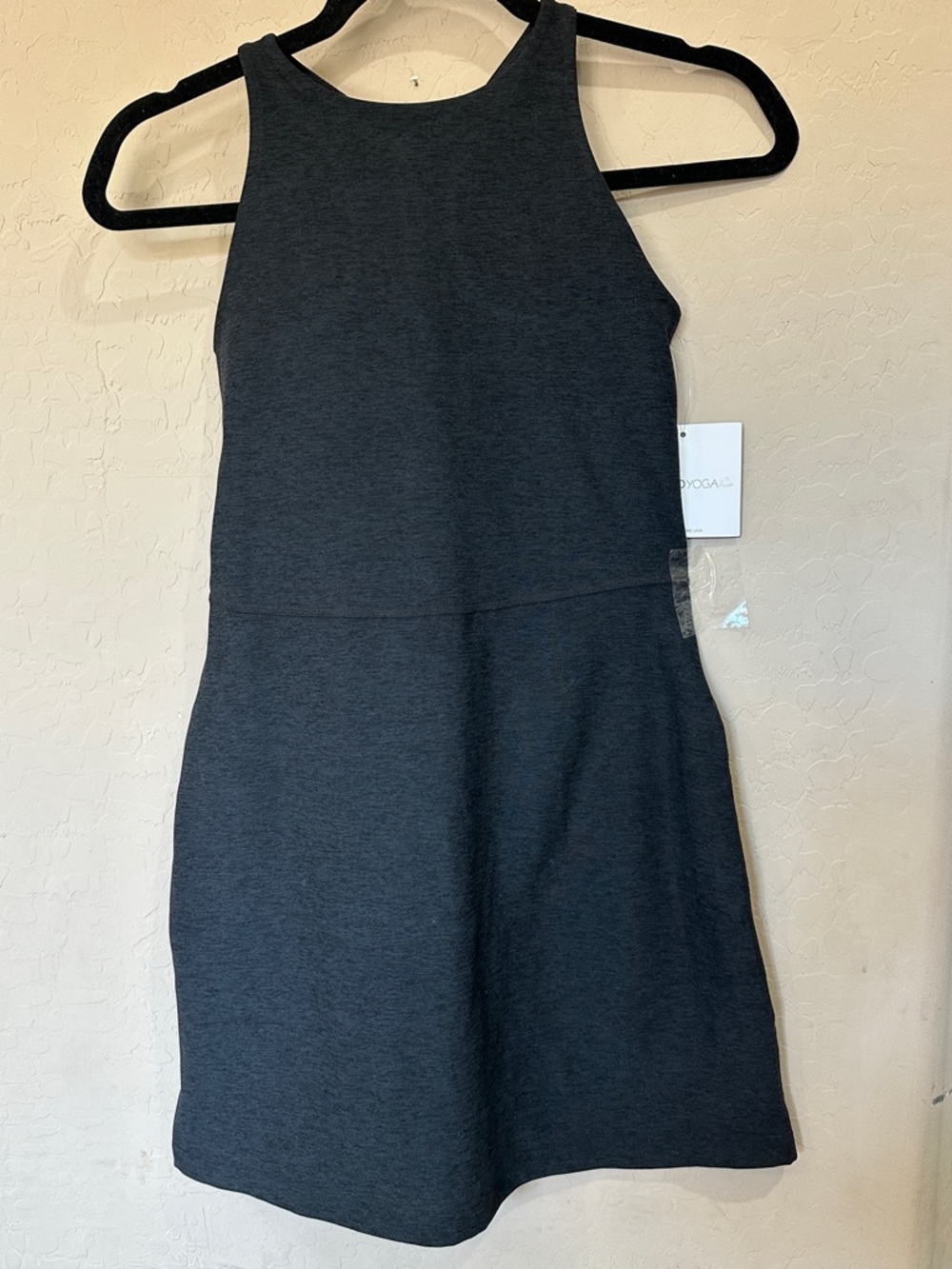 Beyond Yoga Charcoal Sleeveless Mini Dress